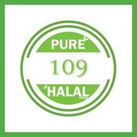 design with halal leaf design 109 vector