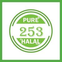 design with halal leaf design 253 vector