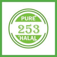 design with halal leaf design 253 vector