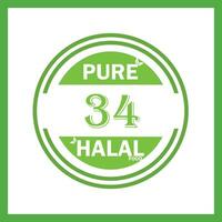 design with halal leaf design 34 vector