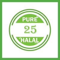 design with halal leaf design 25 vector