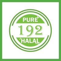 design with halal leaf design 192 vector