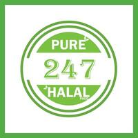 design with halal leaf design 247 vector