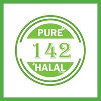 design with halal leaf design 142 vector