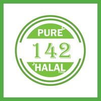 diseño con halal hoja diseño 142 vector