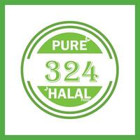 design with halal leaf design 324 vector