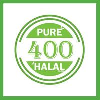 design with halal leaf design 400 vector