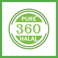 design with halal leaf design 360 vector