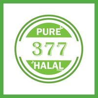 design with halal leaf design 377 vector