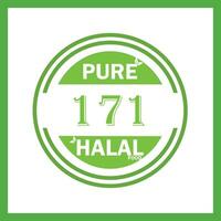 design with halal leaf design 171 vector