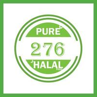 design with halal leaf design 276 vector