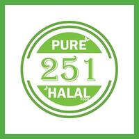 design with halal leaf design 251 vector