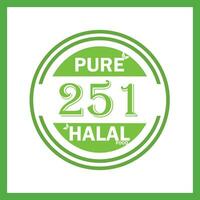 diseño con halal hoja diseño 251 vector