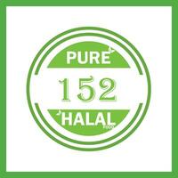 design with halal leaf design 152 vector