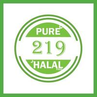 design with halal leaf design 219 vector