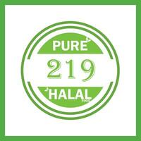 design with halal leaf design 219 vector