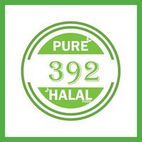 design with halal leaf design 392 vector