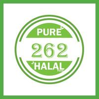 design with halal leaf design 262 vector