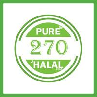 design with halal leaf design 270 vector