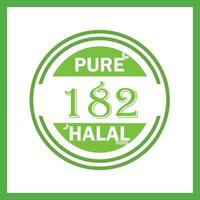 design with halal leaf design 182 vector