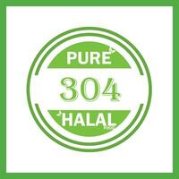 design with halal leaf design 304 vector