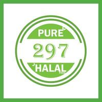 design with halal leaf design 297 vector