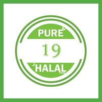 design with halal leaf design 19 vector