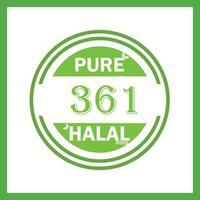 design with halal leaf design 361 vector