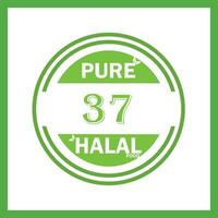 design with halal leaf design 37 vector