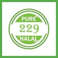 design with halal leaf design 229 vector