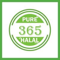 design with halal leaf design 365 vector