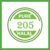 design with halal leaf design 205 vector