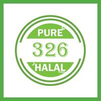 design with halal leaf design 326 vector