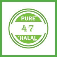 design with halal leaf design 47 vector