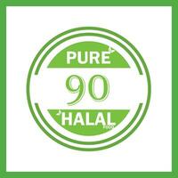 design with halal leaf design 90 vector