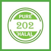 design with halal leaf design 202 vector