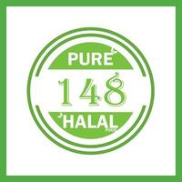 design with halal leaf design 148 vector