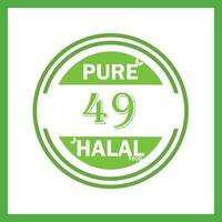 design with halal leaf design 49 vector