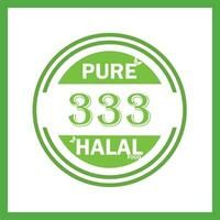 design with halal leaf design 333 vector
