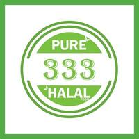 design with halal leaf design 333 vector