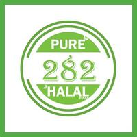 design with halal leaf design  282 vector