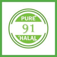 design with halal leaf design 91 vector