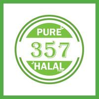 design with halal leaf design 357 vector