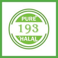 design with halal leaf design 193 vector