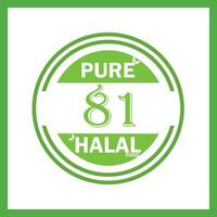 design with halal leaf design 81 vector