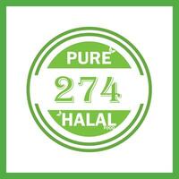 design with halal leaf design 274 vector