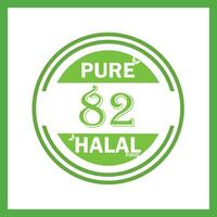 design with halal leaf design 82 vector