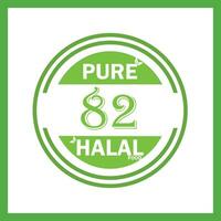 design with halal leaf design 82 vector