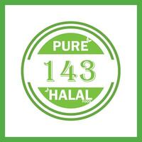 design with halal leaf design 143 vector