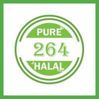 design with halal leaf design 264 vector